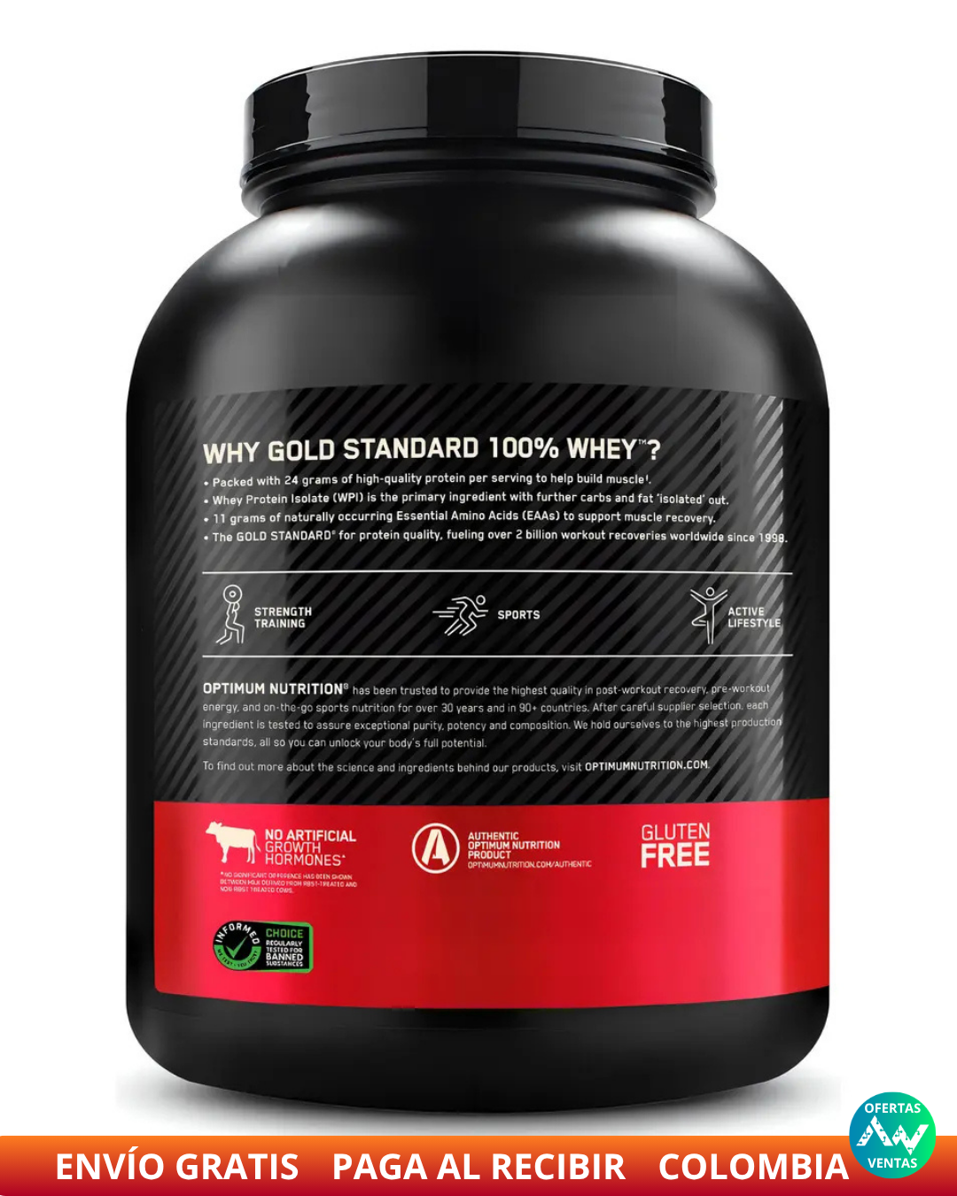 Proteína Proteína de Gold Standard 100% Whey sabor helado de vainilla x 2.27kg